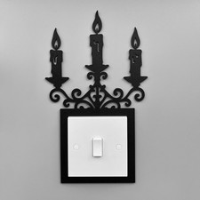 Gothic Candle Light Switch Surround – Triple Candle Wall Plate Cover 
