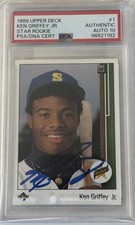 Ken Griffey Jr. Signed 1989 Upper Deck RC 1 Seattle Mariners Auto GEM 10 PSA/DNA