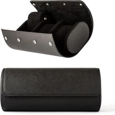 OLIVER COOPER Travel Watch Case for 3 Watches - Genuine Saffiano Leather