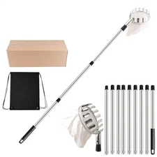 Fruit Picker Pole Tool with Fabric Basket Telescoping - Adjustable Mango Picker