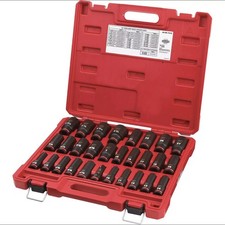 Milwaukee 29 piece Metric & SAE 1/2 Dr Impact Socket Shockwave set  49-66-7016