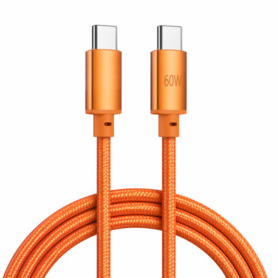 USB-C Schnell Ladekabel 60W für Samsung Apple Xiaomi Typ C Kabel Orange