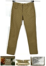Incotex Men  s Slowear Beige Brown Textured print Trouser chino Pants Size 32X32