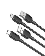 Anker USB A to C Cable, Charger Cord 2 Pack, 3FT , for iPhone 3ft, Black