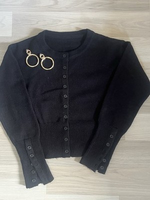 Neue Musera schwarzer Figurbetonter Cardigan XS(34)