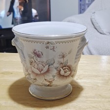 Vintage M&S St Michael Pflanzk&uuml;bel Keramik &Uuml;bertopf: H 13 cm Durchmesser 13,5 cm
