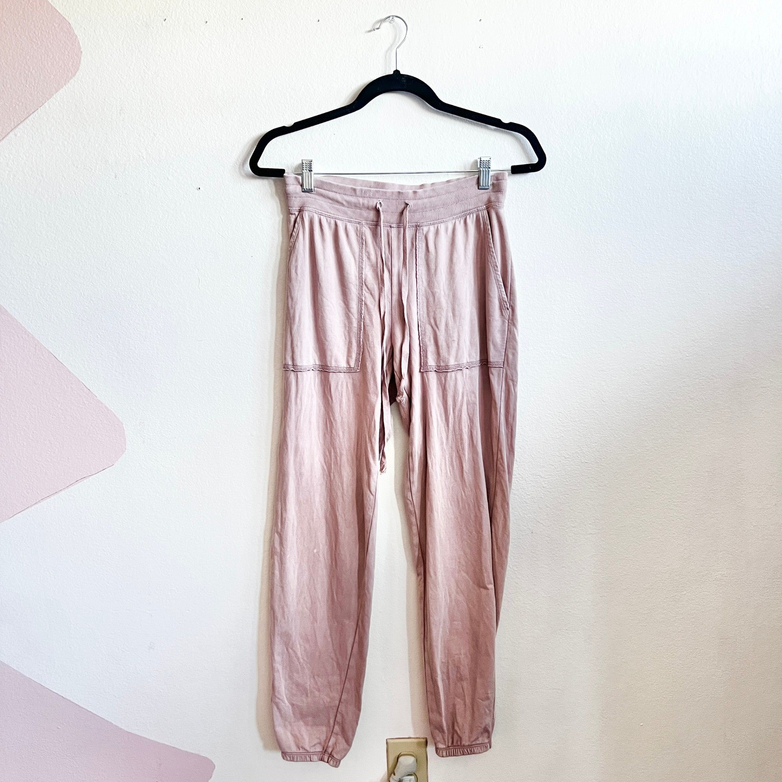 Aerie Women's Jogger Sweatpants Pink Drawstring Pockets Loungewear Cozy XS