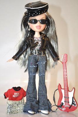 Bratz G1 Rock Angelz Jade tolle Modepuppe - 2005 - ohne Armreifen/Halskette - hervorragender Zustand