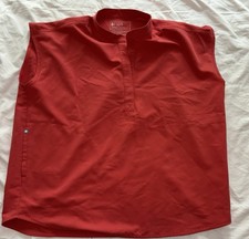 FIGS Technical Collection Rafaela Oversize L Scrub Top Sleeveless Dark Pink Red
