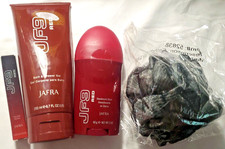 JAFRA JF9 Red Shower Gel, EDT 7ml mini EDT, Deodorant Stick Shower Puff