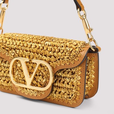VALENTINO GARAVANI Small Brown Raffia Shoulder Bag New & Authentic