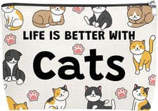 Cat Gifts for Women Cat Themed Makeup Bags for Her Girls Mom Gifts for Women Ca