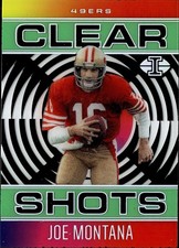 2021 Panini Illusions Clear Shots Green Joe Montana Card #CS-12