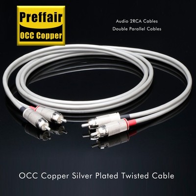 RCA Interconnect Cable Silver Plated OCC Copper High Performance Audio Systems