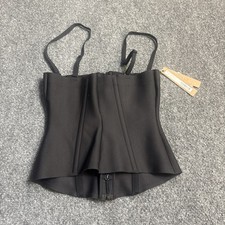 SKIMS Bonded Cropped Corset Group Corset Onyx Sz Lg Black Body Waist Clincher