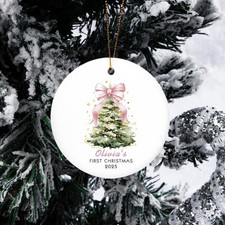 Personalized Baby's First Christmas Ornament 2025, Baby's First Christmas Bau...