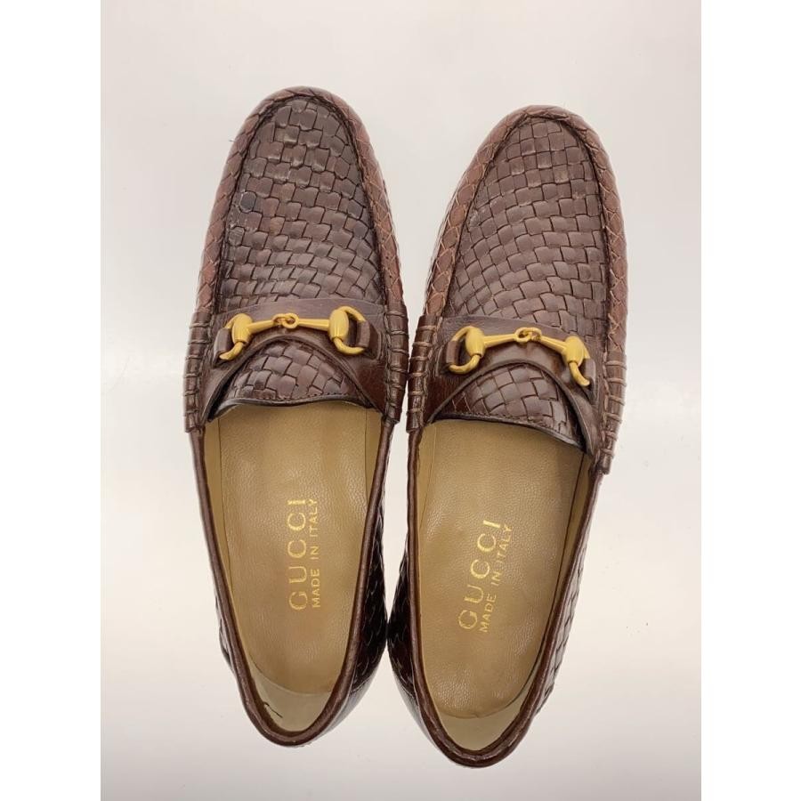 GUCCI Gold Hardware Leather Loafers Dress Shoes Size:4/JP:21 Brown 141140K Auth thumbnail 3
