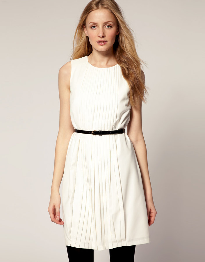 ted baker white pleated dress TED BAKER - 2 (10 UK)