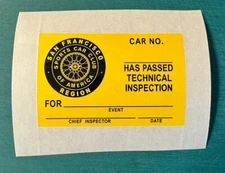 TRANS AM TECH INSPECTION VINTAGE STYLE VINYL DECAL STICKER - SCCA - RACING-SVRA