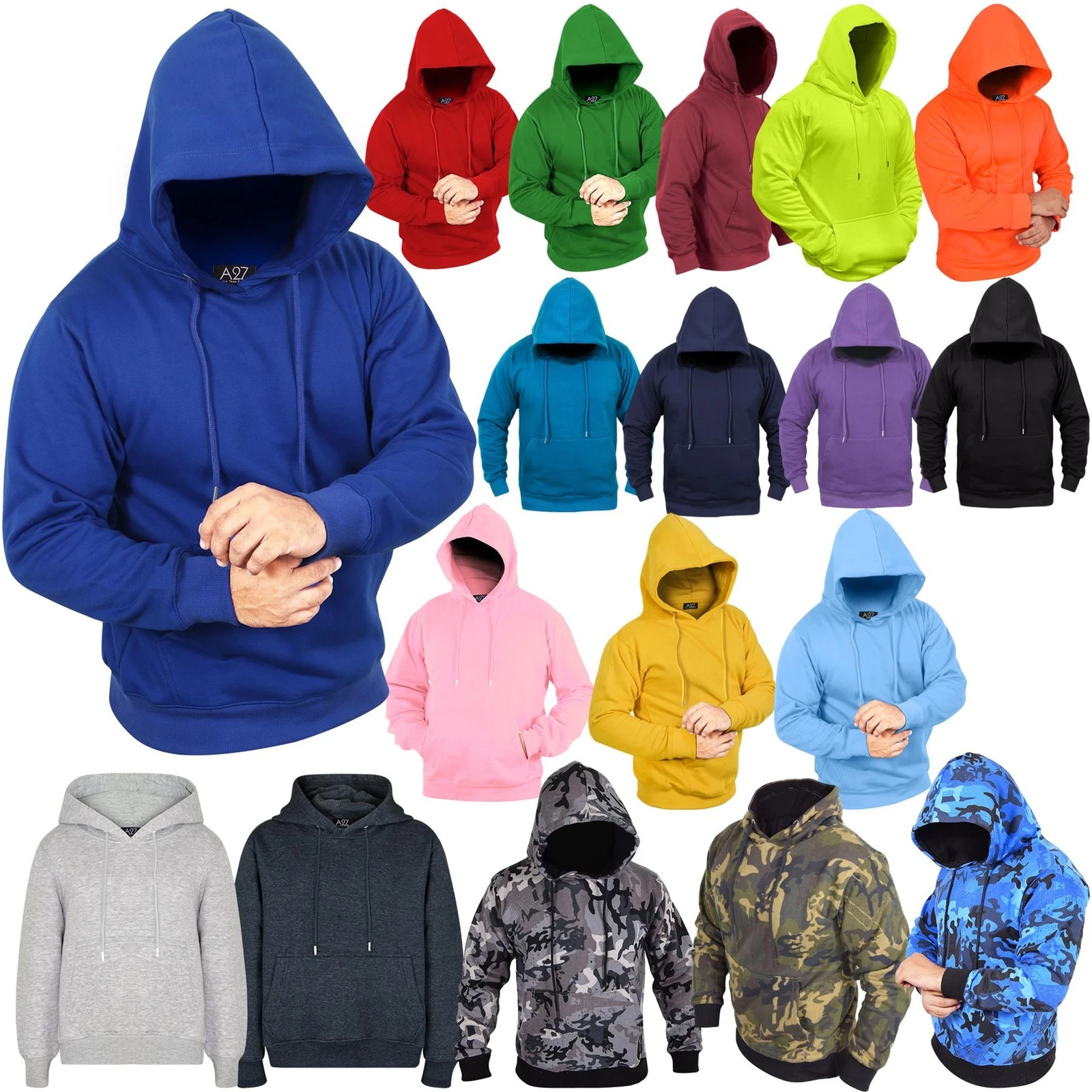 Mens Fleece Hoodie Pullover Hooded Sweatshirt Long sleeve S/M/L/XL
Opens in a new window or tab