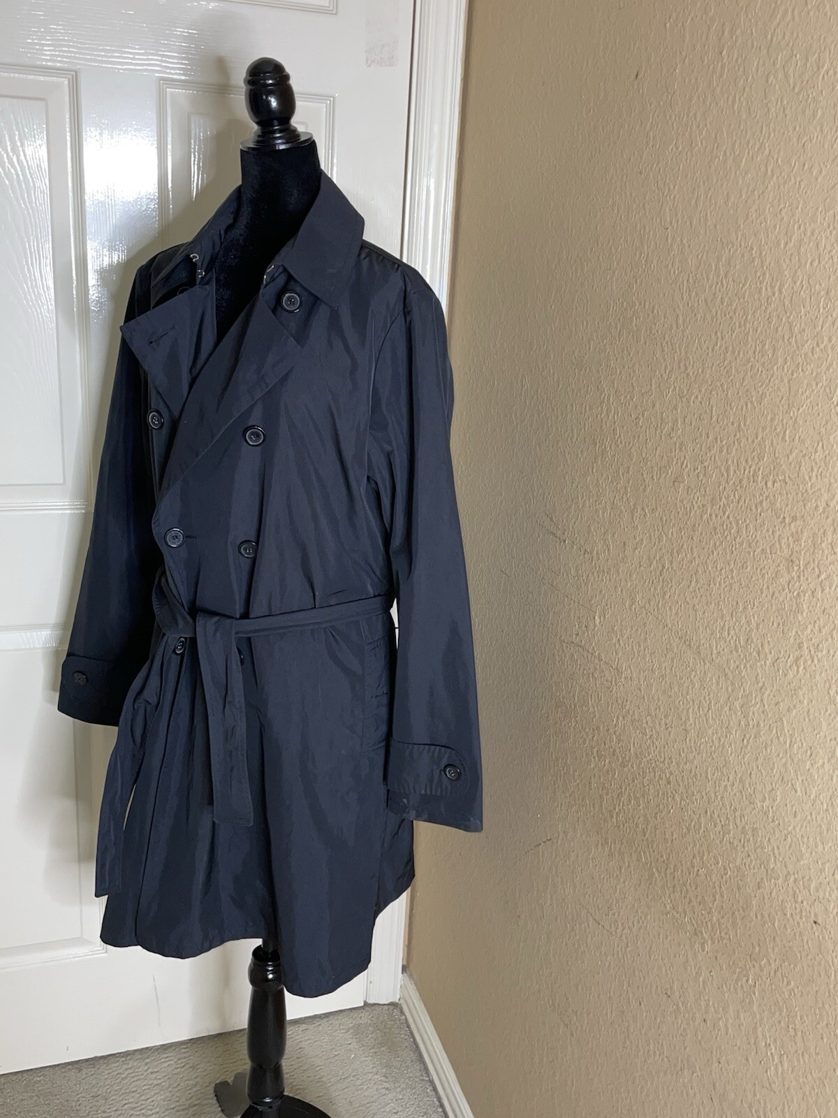 Moncler Women’s Trench Coat Black Size 5 Vintage image 6