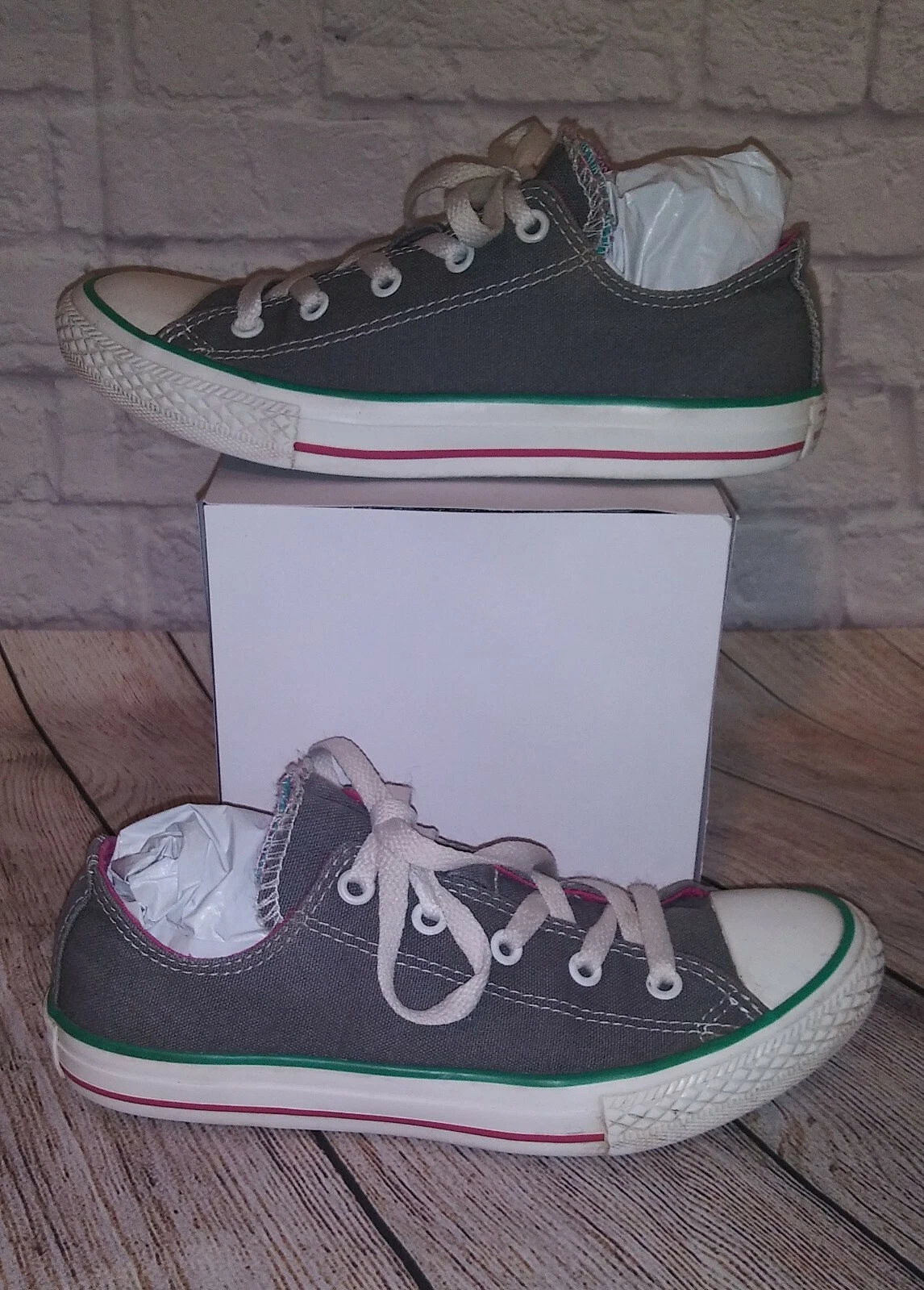 Sneakers Converse Chuck Taylor All Star Doppia Lingua Junior Youth Grigio Taglia 3