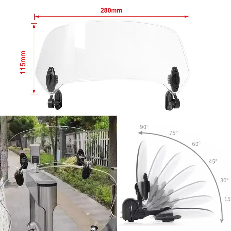 Extensión Parabrisas Moto Universal Ajustable Clip-on Extensor Parabrisas Foto 4 de 4