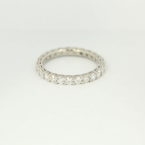 1.18 ctw Natural Round Cut Diamond Eternity Band Ring 14k white GOLD  SIZE 7.25 - Picture 1 of 3