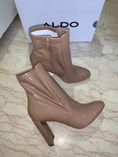 ALDO STIVALETTI STIVALI VERNICE AURELLANE TACCO ALTO EU 36 NUDE ROSA CIPRIA 