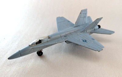 ERTL Fighter Jet Plane Light Blue Diecast Retractable Landing Gear No Missiles