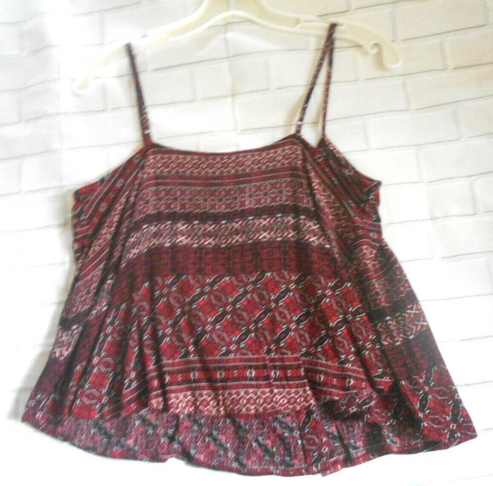 Forever 21 красный черный белый маленький женщин Майка блузка Y2K причудливый Babydoll - Изображение 4 из 4