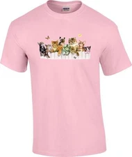 Cute Girl's Club Cats on Fence Kitty Cat Kitten T-Shirt