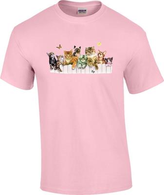 Cute Girl's Club Cats on Fence Kitty Cat Kitten T-Shirt