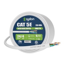 Syston Cat 5e Ethernet Network Cable 350MHz 24AWG UTP Solid Copper Wire-CMR Bulk