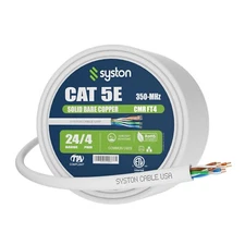Syston Cat 5e Ethernet Network Cable 350MHz 24AWG UTP Solid Copper Wire-CMR Bulk