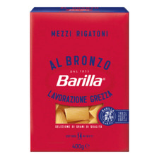 Barilla Mezzi Rigatoni Pasta Trafilata al Bronzo Confezione da 400 grammi