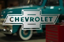 Chevrolet Fliege Schild, Vintage Design, Edelstahl, Americana - WA0010
