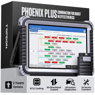 Topdon Phoenix Plus - Bluetooth Bi-Directional ECU Coding & OBD2 Diagnostic Tool