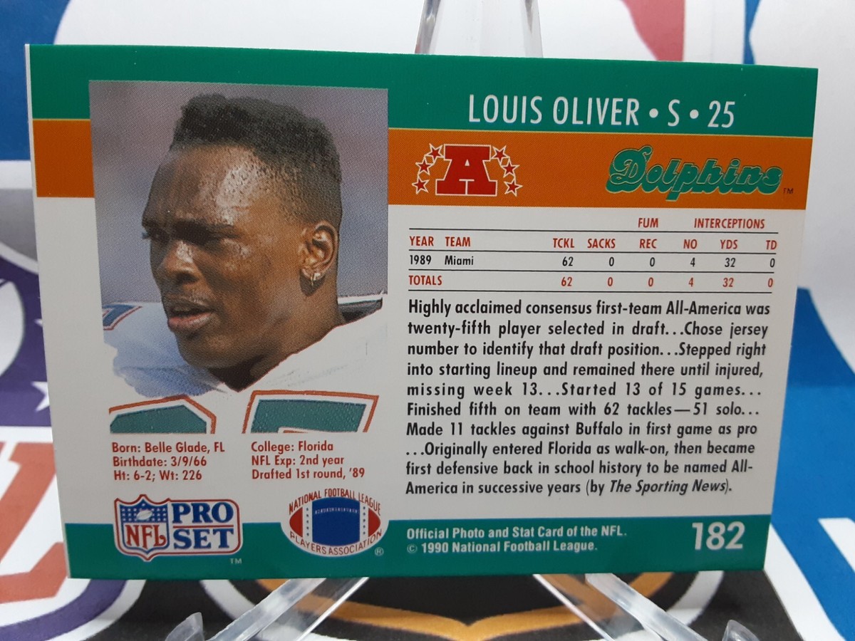 🏈1990 Pro Set Louis Oliver #182 (Error Blank Front) | eBay