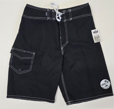 Vans Boardshorts Boy's Large 14 Off The Wall Black Check 18" Swimwear Trunks