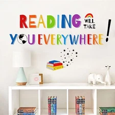 Mfault Reading Will Take You Everywhere Inspirational Quote Wall Decal Sticke...