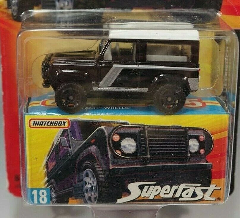 2006 火柴盒 #18 Land Rover Defender 90 黑色超快 L.E. 全新带盒状况 — 第 2/3 张图片