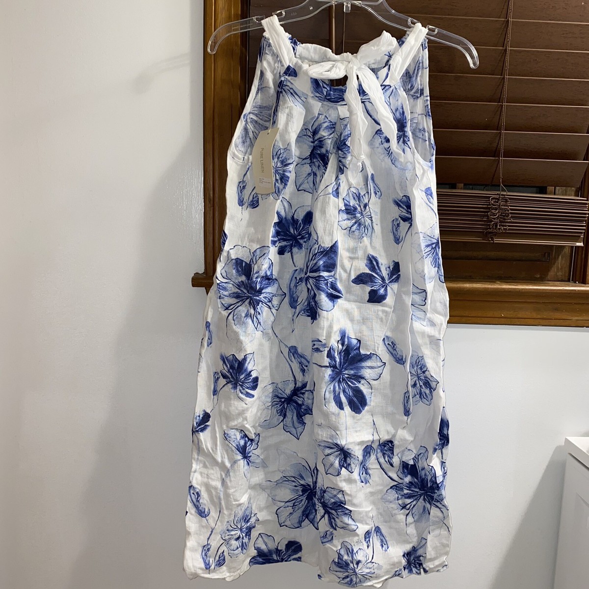 NEW W/ TAG Bellambra Linen Floral Halter Neck Tie Knee Length