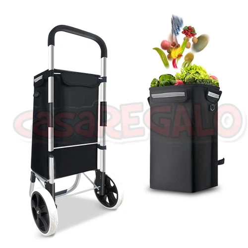Shopping Trolley Foldable Shopping Cart For Grocery With Waterproof Cooler bag - Picture 5 of 18