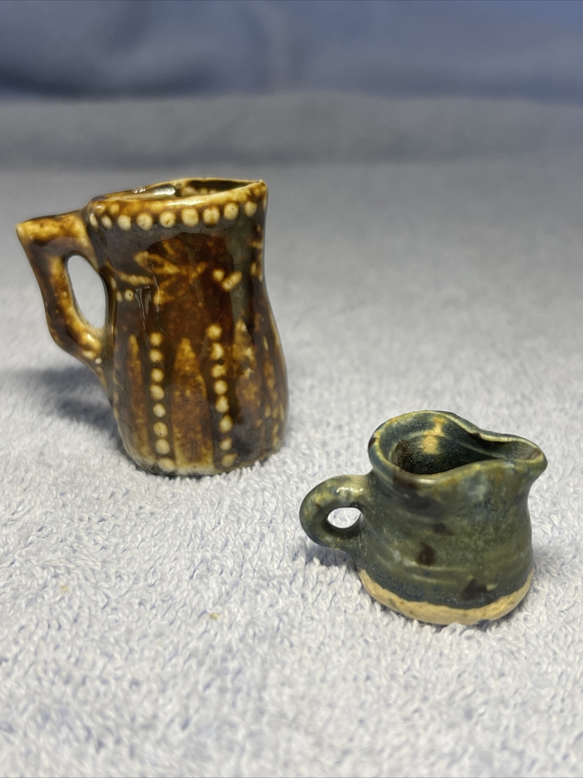 Vintage Miniature Pitchers Ceramic Glazed Art Pottery Collectible