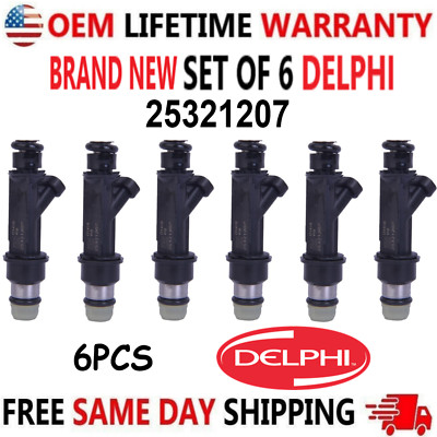 Brand New DELPHI Set of 6 FueI Injectors for 2003, 2004 Isuzu Ascender 4.2L V6