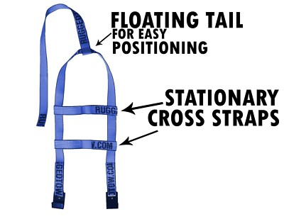 (2x) Blue Demco Tow Dolly Straps Wheel Basket Flat Hooks Kar Kaddy Auto Hauler - Foto 14