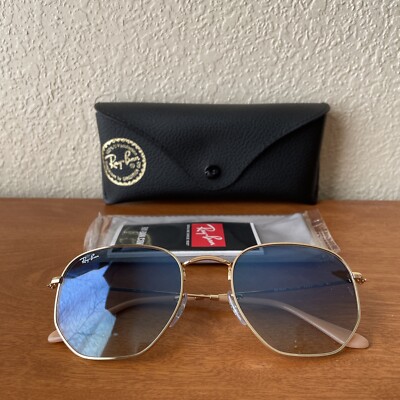Ray-Ban RB3548N 54-21 Hexagonal Sunglasses - Gold/Silver Flash 001/3F 145 2N