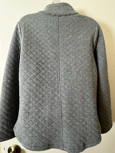 NOMADIC TRADERS Quilted Heather Gray 1/4 Zip Sweatshirt SZ S 2 Pockets - Picture 9 of 12