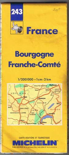 Michelin Map 243 Bourgogne Franche-Comte 1989